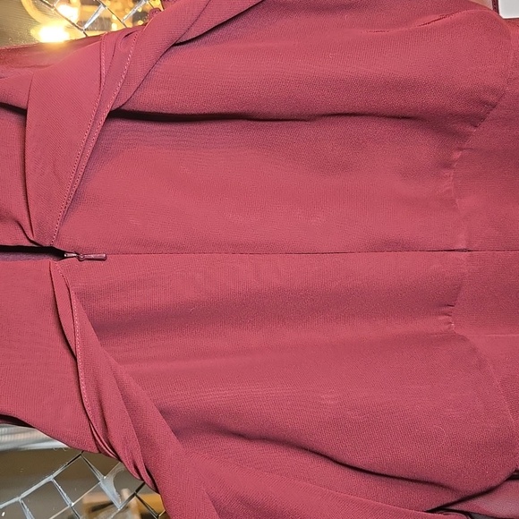 Jenny Yoo Charlie Tiered Ruffle Chiffon High-Neck Maxi Bridesmaid Gown In Merlot - Picture 9 of 13